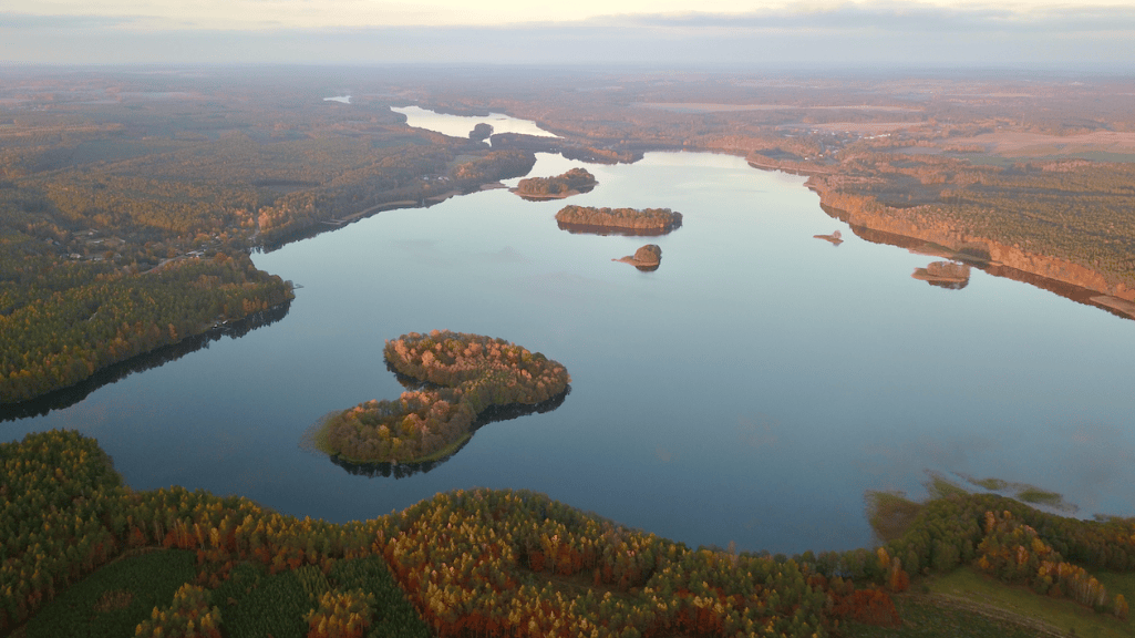 Jezioro Jasień - panorama z lotu ptaka